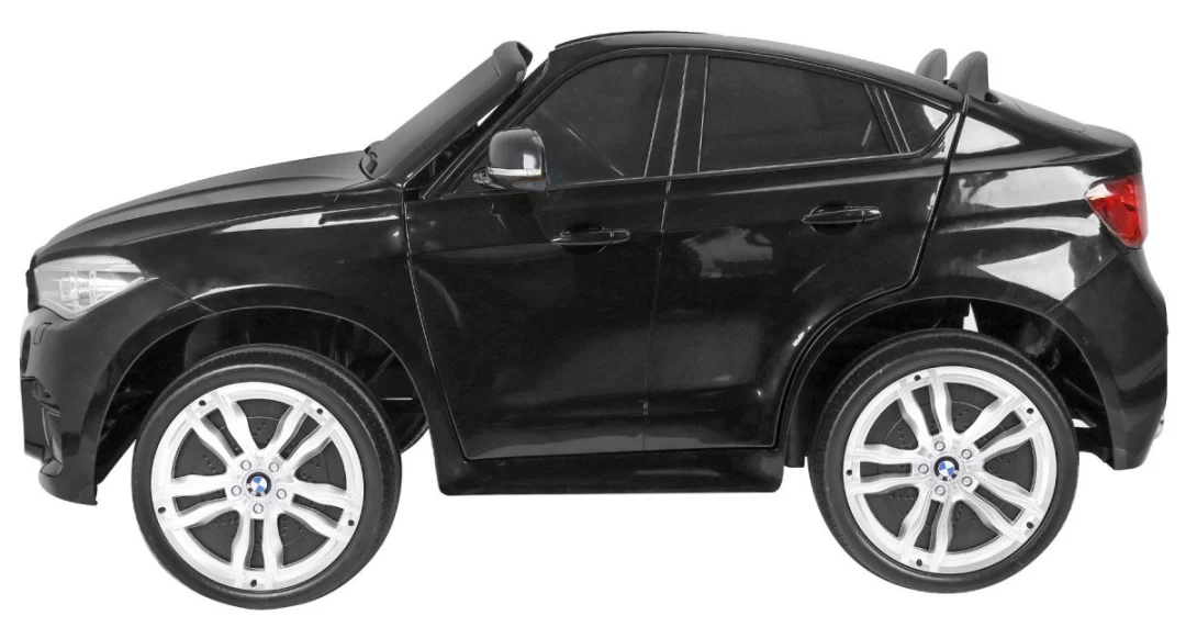 BMW X6M XXL za 2 djece crni mat SUV + Daljinski upravljač + Eko koža, crna_5