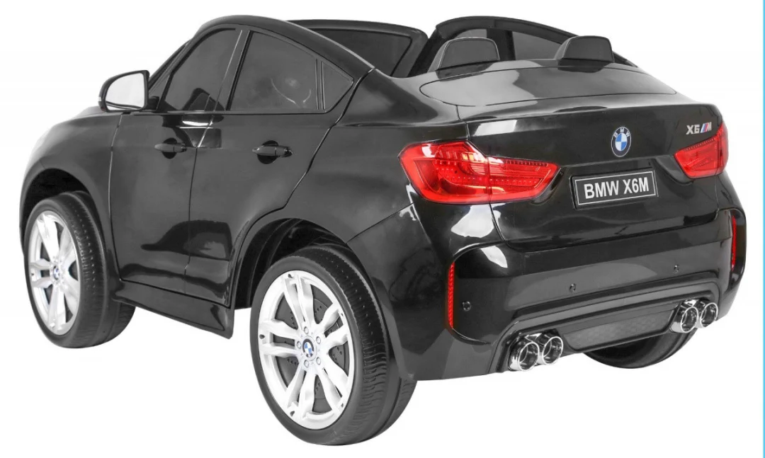 BMW X6M XXL za 2 djece crni mat SUV + Daljinski upravljač + Eko koža, crna_6