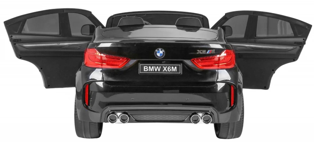 BMW X6M XXL za 2 djece crni mat SUV + Daljinski upravljač + Eko koža, crna_8