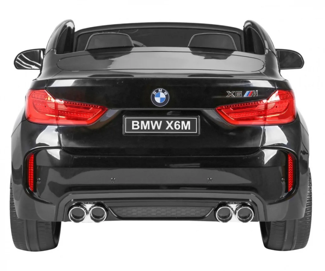 BMW X6M XXL za 2 djece crni mat SUV + Daljinski upravljač + Eko koža, crna_9