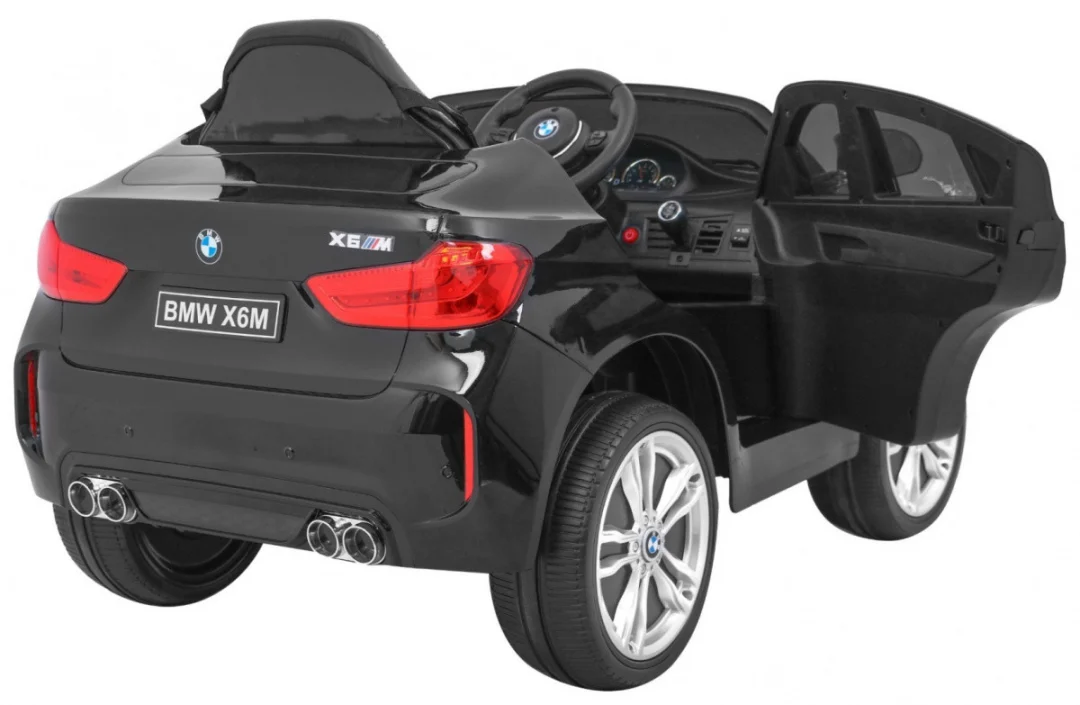 BMW X6M električni automobil za djecu - crni lakirani SUV + daljinski upravljač, crna_10
