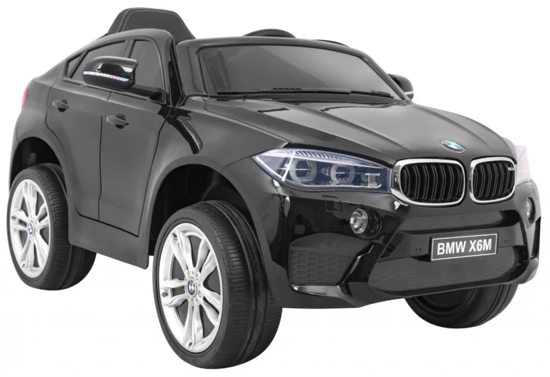 BMW X6M električni automobil za djecu - crni lakirani SUV + daljinski upravljač, crna_12
