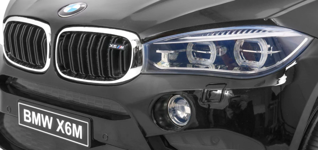 BMW X6M električni automobil za djecu - crni lakirani SUV + daljinski upravljač, crna_5