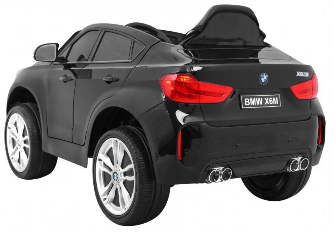 BMW X6M električni automobil za djecu - crni lakirani SUV + daljinski upravljač, crna_6