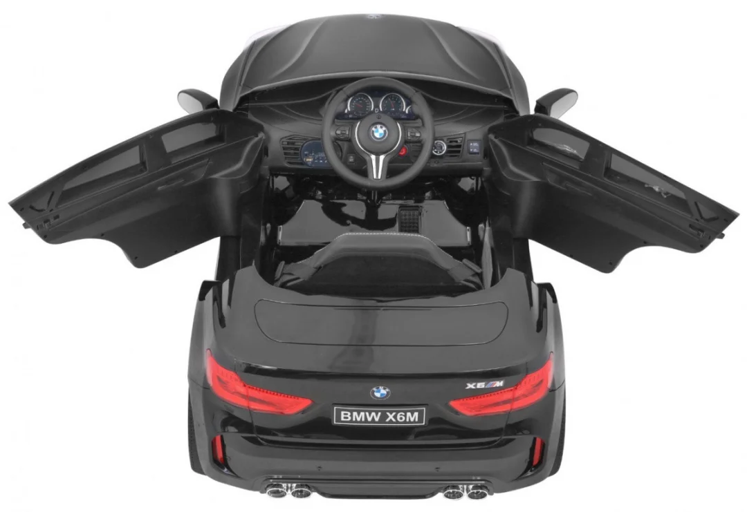 BMW X6M električni automobil za djecu - crni lakirani SUV + daljinski upravljač, crna_9