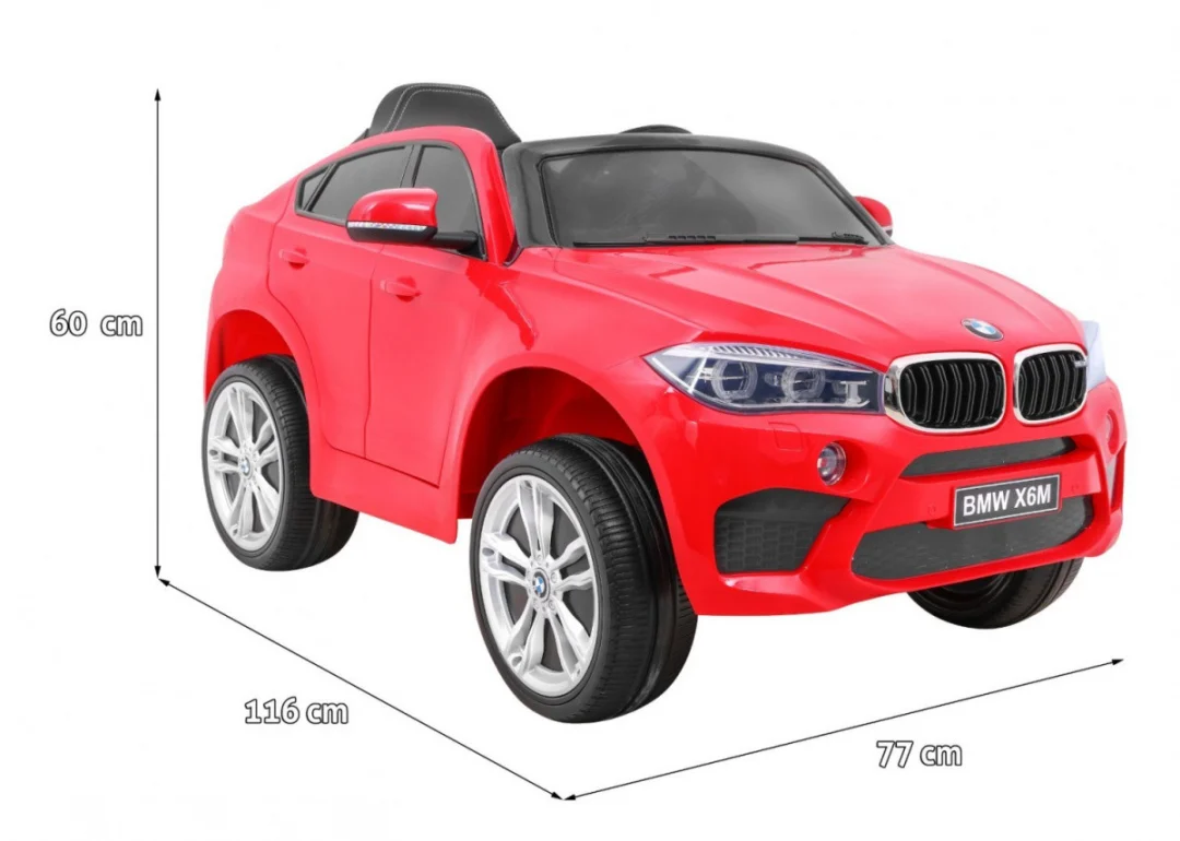 BMW X6M električni automobil za djecu - crveni SUV + daljinski upravljač, crvena_2