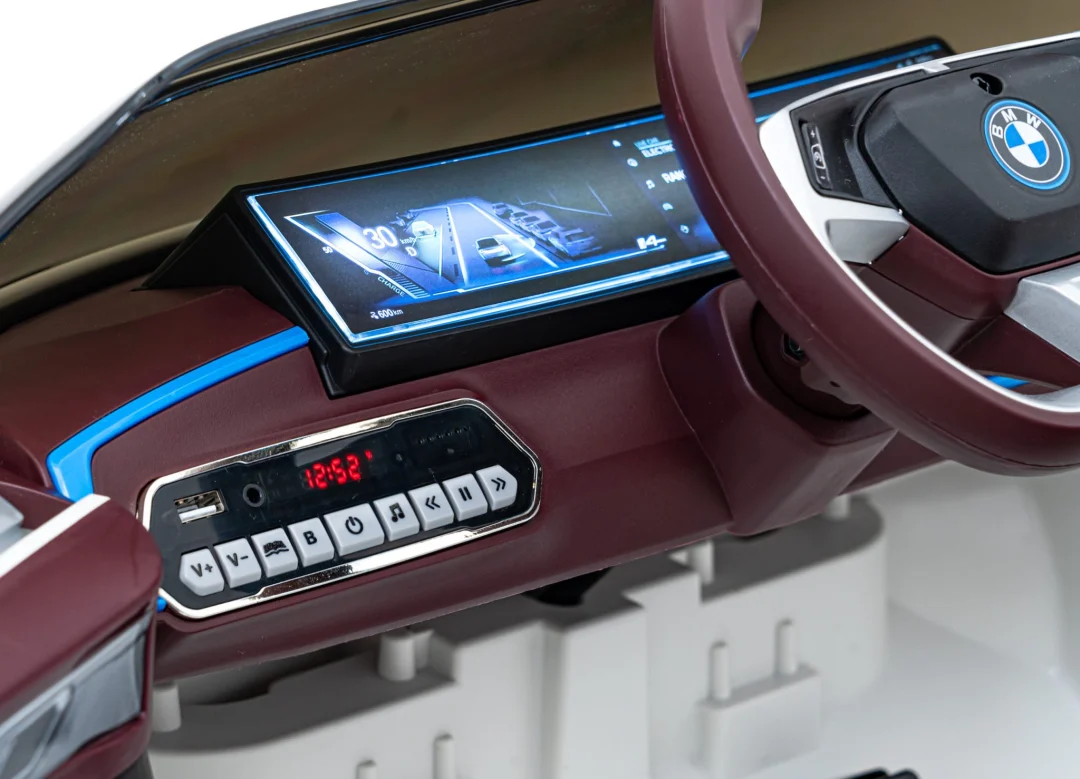 BMW i4 Dječji automobil na baterije, bijeli + spori start + EVA + eko koža + audio LED, bijela_13