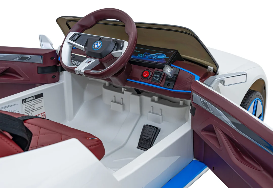 BMW i4 Dječji automobil na baterije, bijeli + spori start + EVA + eko koža + audio LED, bijela_15
