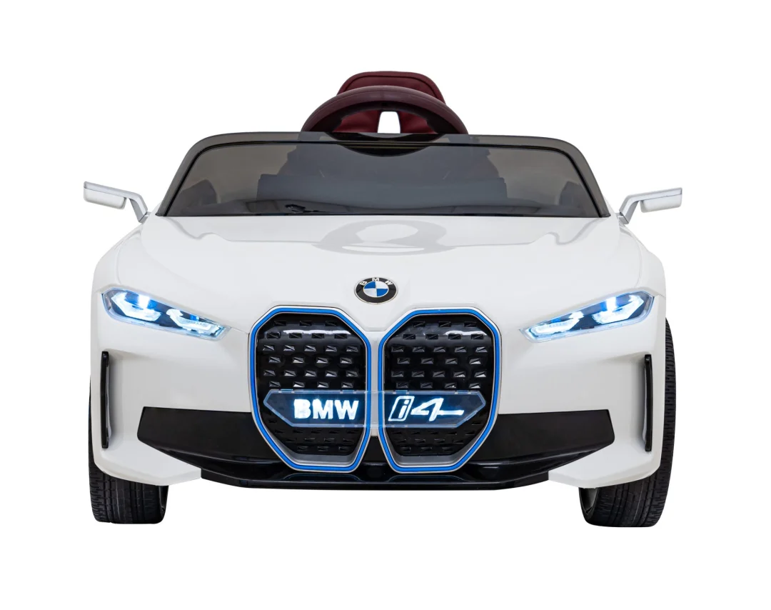 BMW i4 Dječji automobil na baterije, bijeli + spori start + EVA + eko koža + audio LED, bijela_4