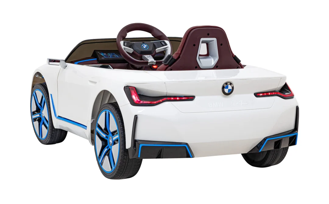 BMW i4 Dječji automobil na baterije, bijeli + spori start + EVA + eko koža + audio LED, bijela_6