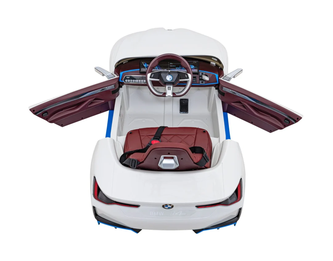 BMW i4 Dječji automobil na baterije, bijeli + spori start + EVA + eko koža + audio LED, bijela_8