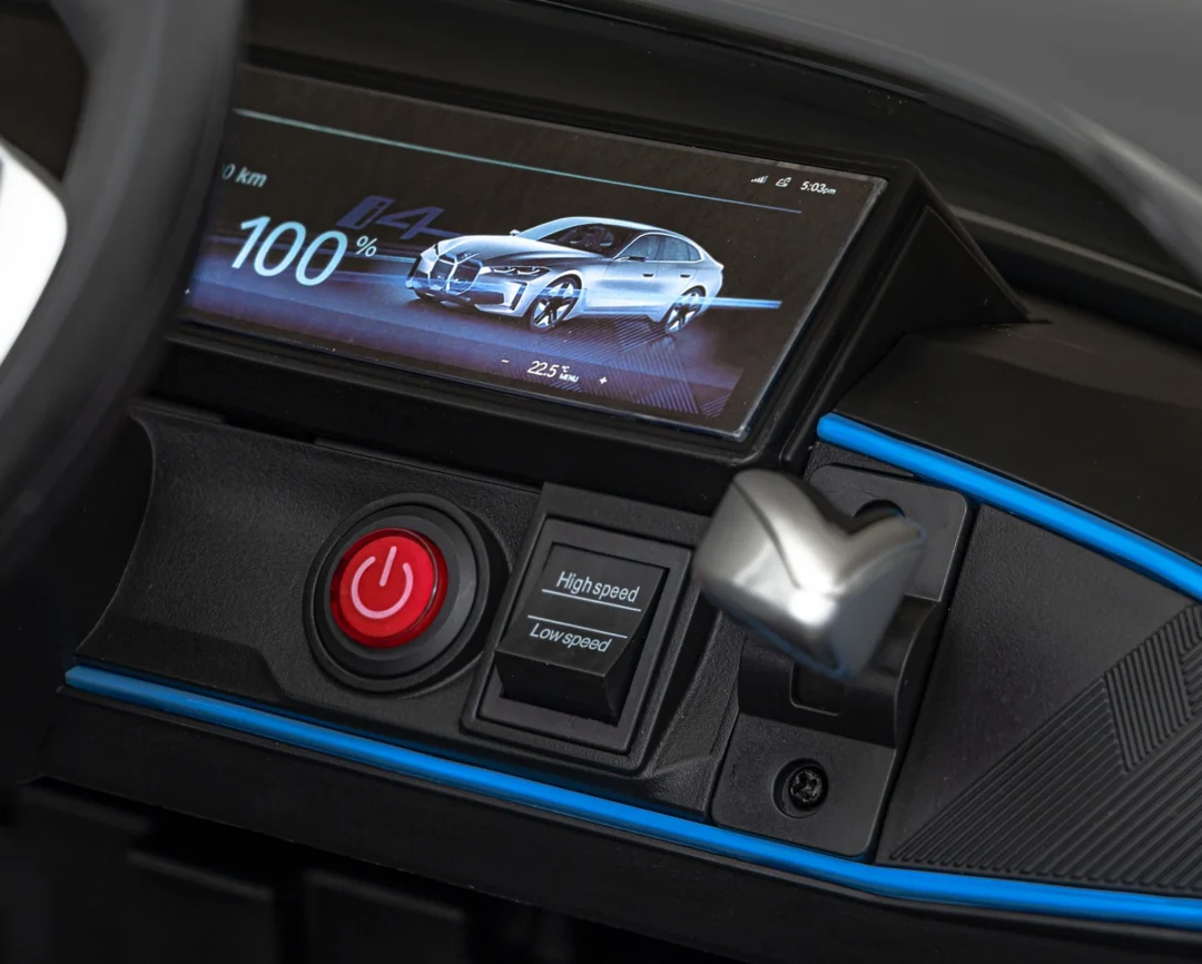 BMW i4 Dječji automobil na baterije, crni + spori start + EVA + eko koža + audio LED, crna_12