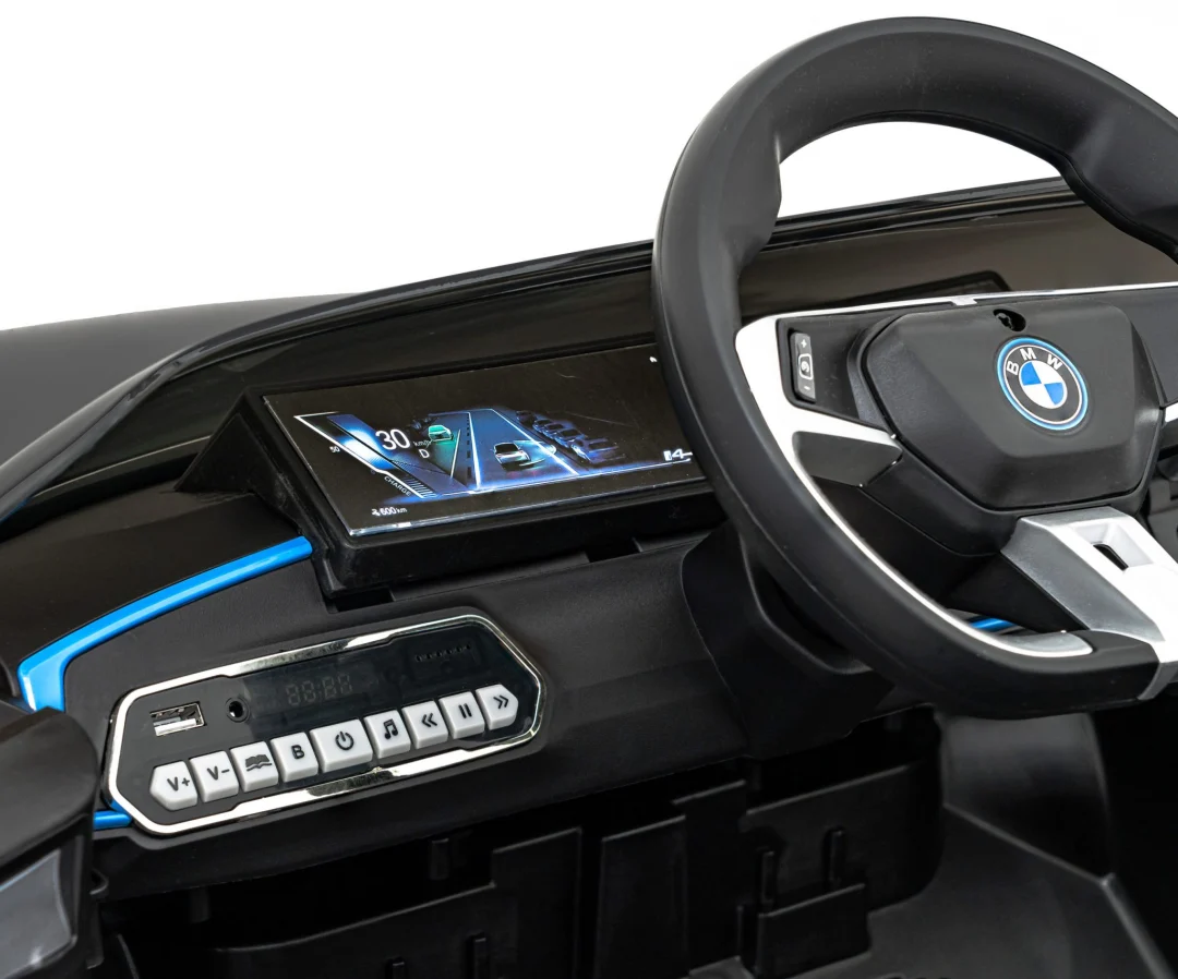 BMW i4 Dječji automobil na baterije, crni + spori start + EVA + eko koža + audio LED, crna_13