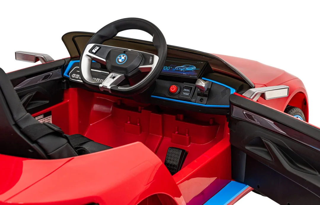 BMW i4 Dječji automobil na baterije, crveni + spori start + EVA + eko koža + audio LED, crvena_10