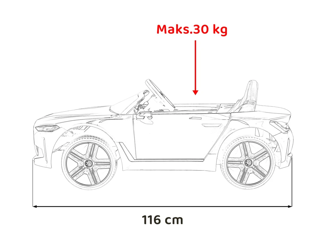 BMW i4 Dječji automobil na baterije, crveni + spori start + EVA + eko koža + audio LED, crvena_3