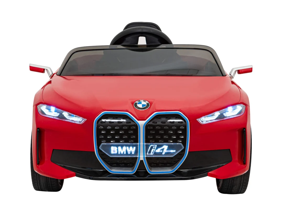 BMW i4 Dječji automobil na baterije, crveni + spori start + EVA + eko koža + audio LED, crvena_4