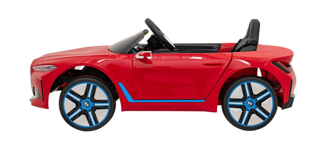 BMW i4 Dječji automobil na baterije, crveni + spori start + EVA + eko koža + audio LED, crvena_5