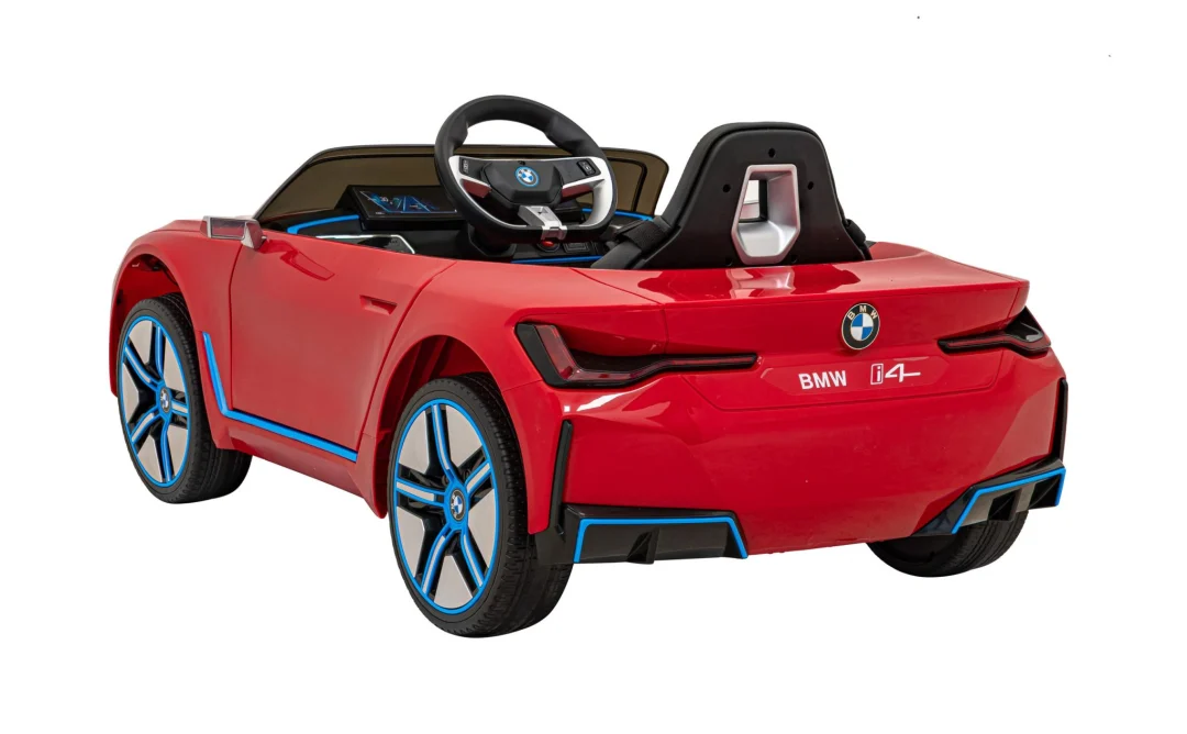 BMW i4 Dječji automobil na baterije, crveni + spori start + EVA + eko koža + audio LED, crvena_6