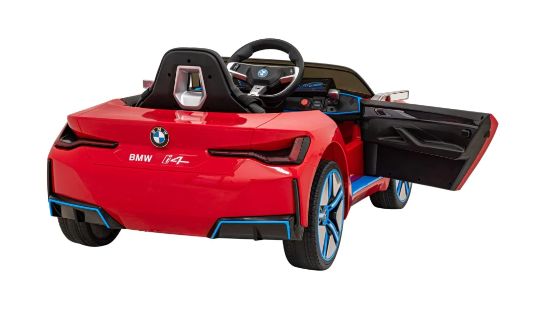 BMW i4 Dječji automobil na baterije, crveni + spori start + EVA + eko koža + audio LED, crvena_8