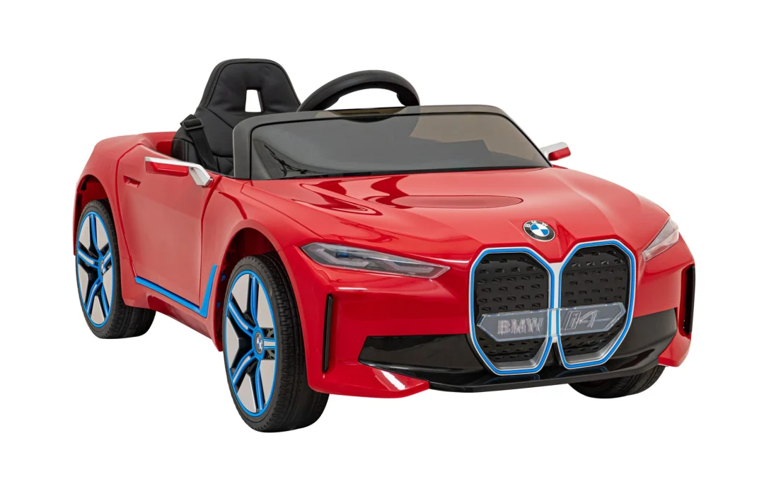 BMW i4 Dječji automobil na baterije, crveni + spori start + EVA + eko koža + audio LED, crvena_9