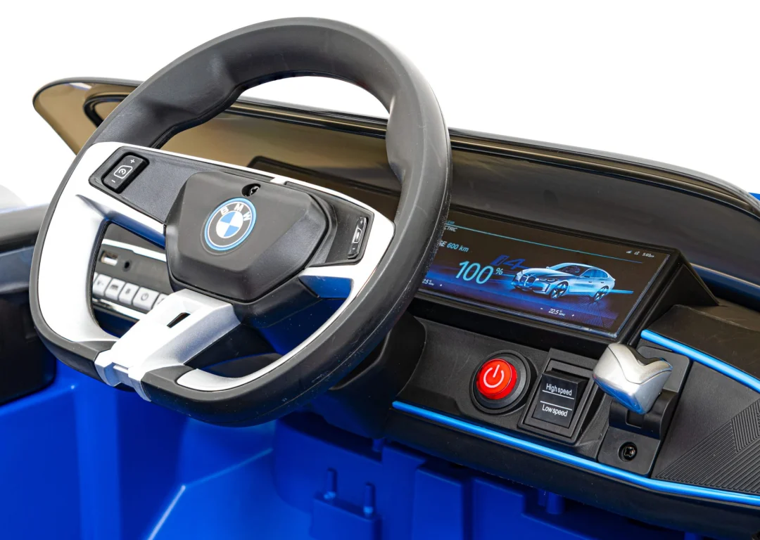BMW i4 Dječji automobil na baterije, plavi + spori start + EVA + eko koža + audio LED, plava_11