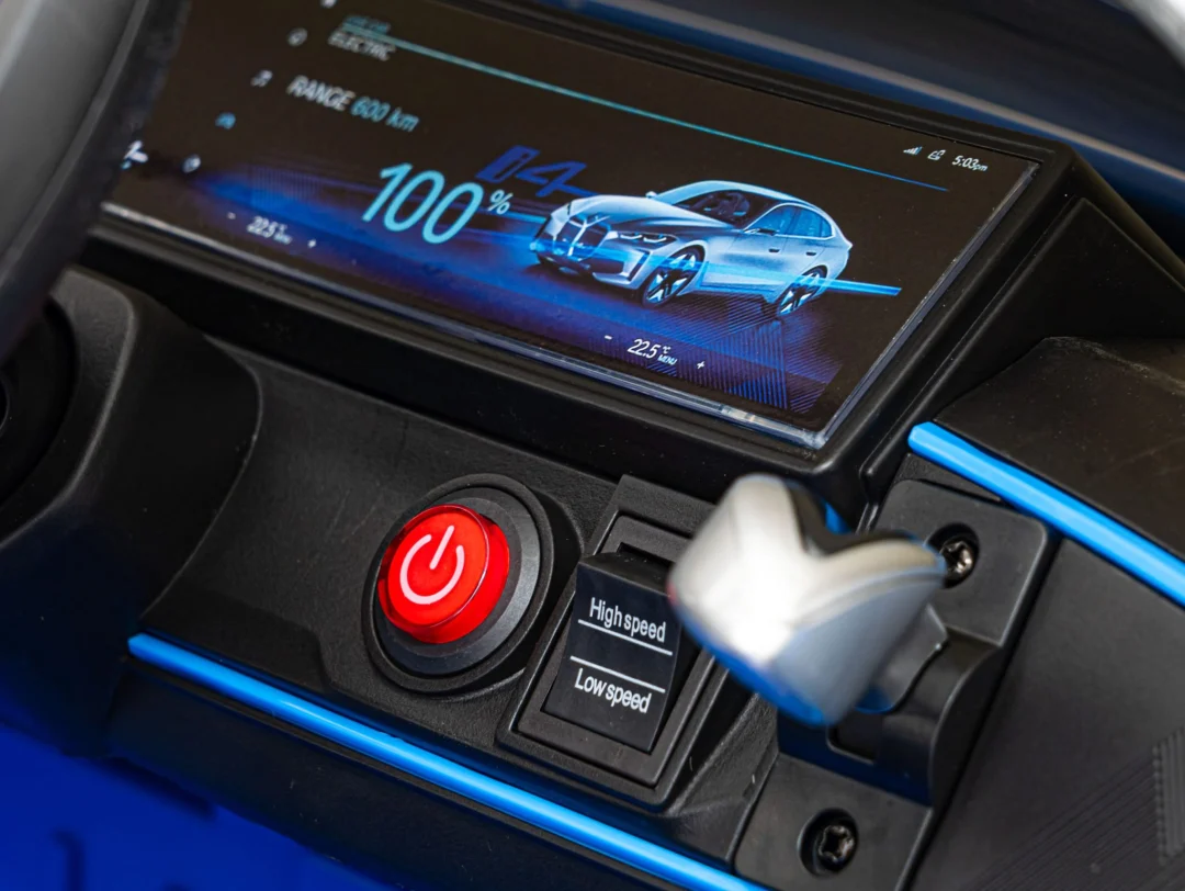 BMW i4 Dječji automobil na baterije, plavi + spori start + EVA + eko koža + audio LED, plava_12