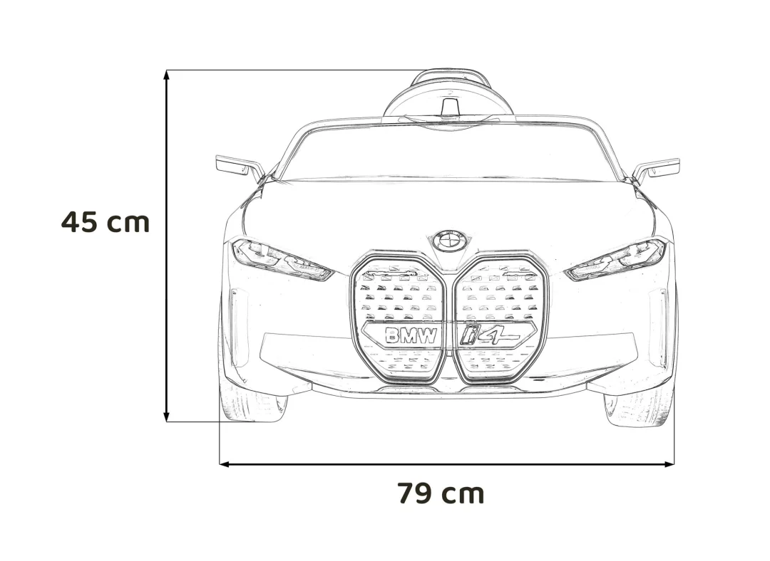 BMW i4 Dječji automobil na baterije, plavi + spori start + EVA + eko koža + audio LED, plava_2