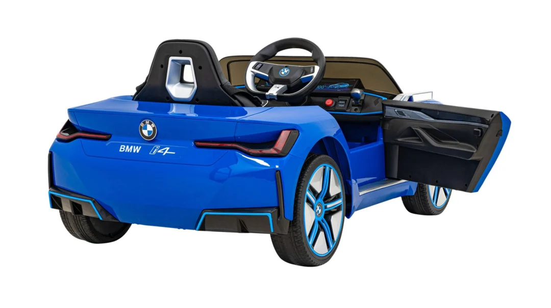 BMW i4 Dječji automobil na baterije, plavi + spori start + EVA + eko koža + audio LED, plava_9