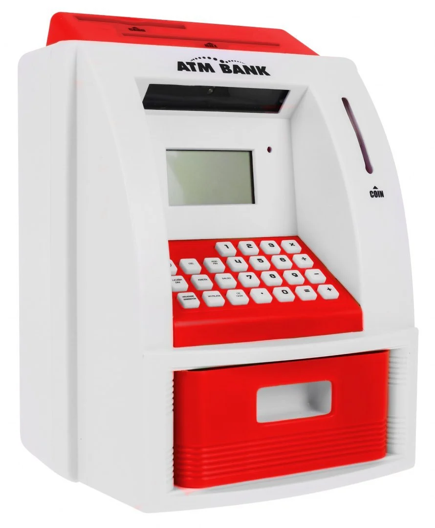 Bankomat-kasica za djecu 3+ crveni s karticom i PIN-om_2
