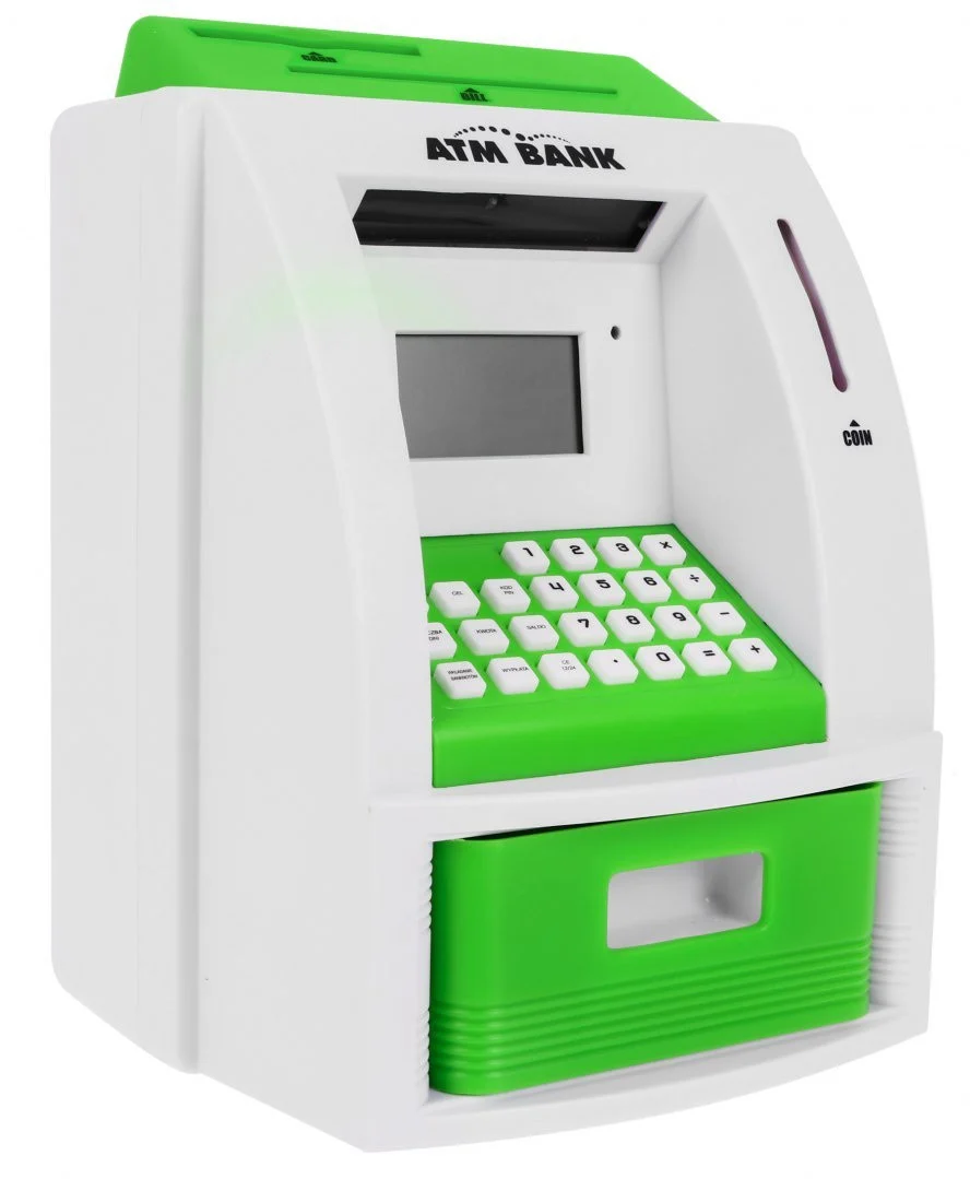 Bankomat-kasica za djecu 3+ zeleni s karticom i PIN-om_2