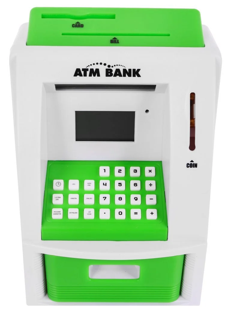 Bankomat-kasica za djecu 3+ zeleni s karticom i PIN-om_3