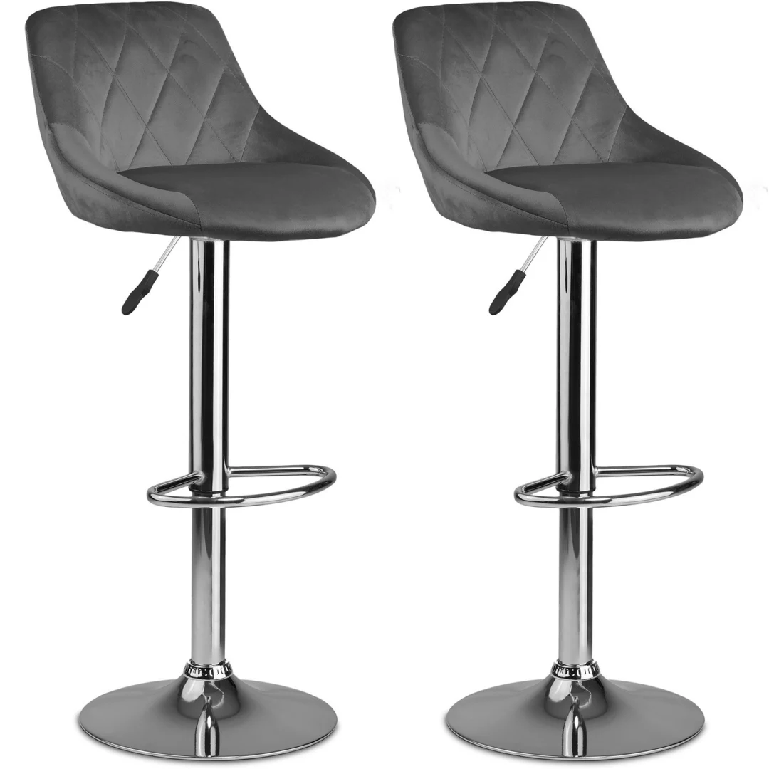 Barska stolica Nerra s naslonom, set od 2, siva_1