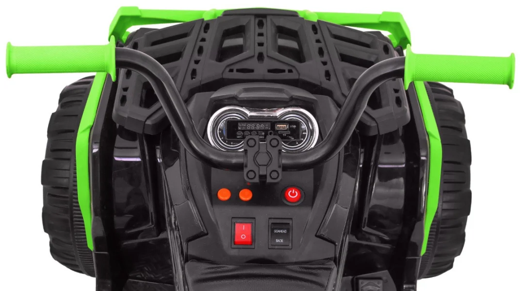 Baterijski ATV Quad za djecu crno-zeleni + EVA kotači + MP3 radio + LED + spori start_10