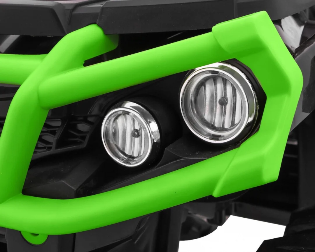 Baterijski ATV Quad za djecu crno-zeleni + EVA kotači + MP3 radio + LED + spori start_12