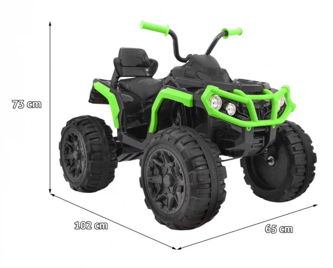 Baterijski ATV Quad za djecu crno-zeleni + EVA kotači + MP3 radio + LED + spori start_2