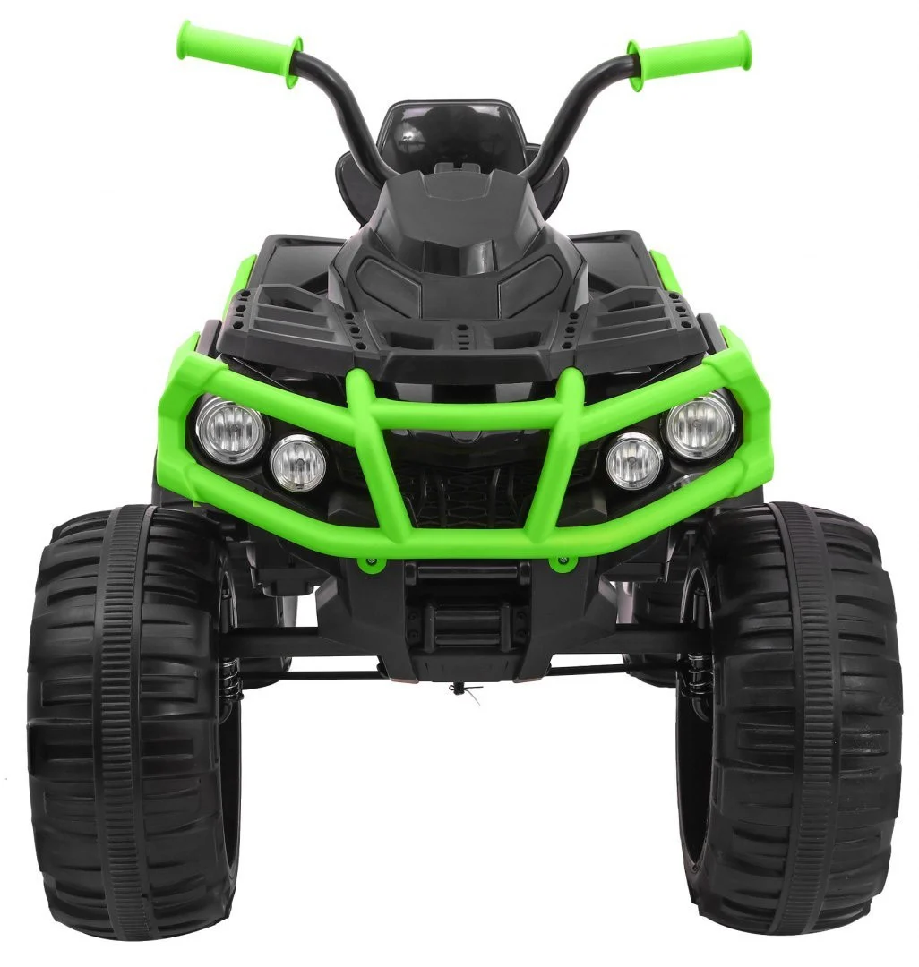 Baterijski ATV Quad za djecu crno-zeleni + EVA kotači + MP3 radio + LED + spori start_3