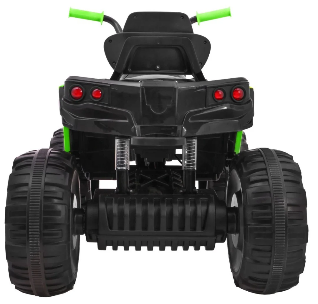 Baterijski ATV Quad za djecu crno-zeleni + EVA kotači + MP3 radio + LED + spori start_5