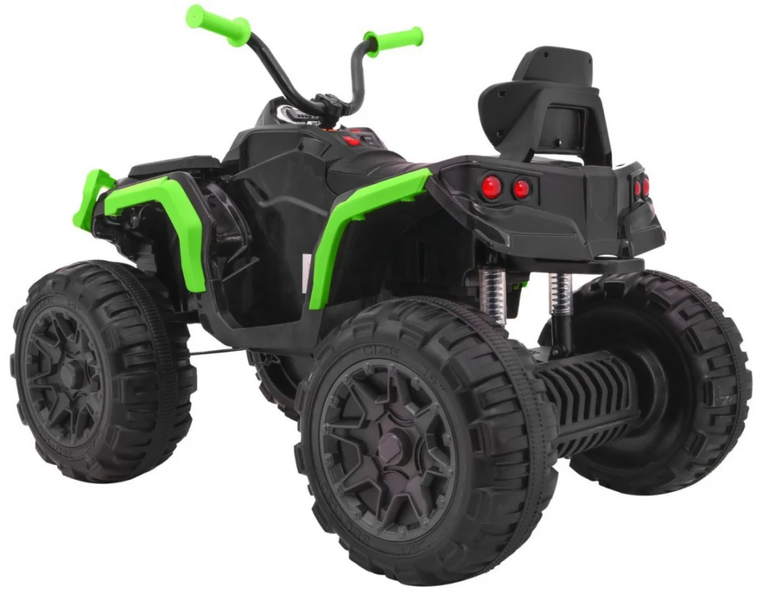 Baterijski ATV Quad za djecu crno-zeleni + EVA kotači + MP3 radio + LED + spori start_7