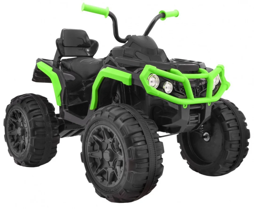 Baterijski ATV Quad za djecu crno-zeleni + EVA kotači + MP3 radio + LED + spori start_8