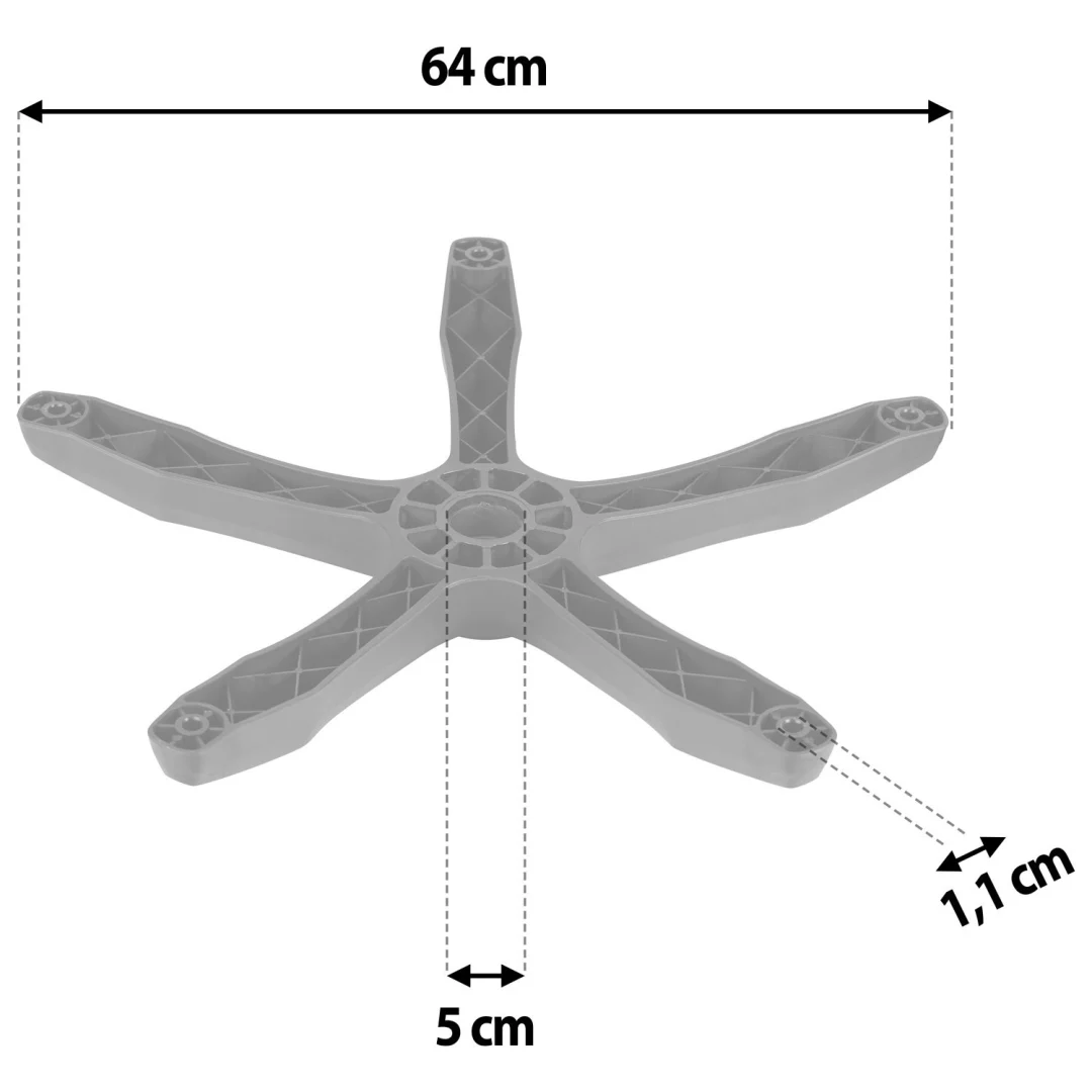 Baza fotelje 320 mm, crna i crvena_3