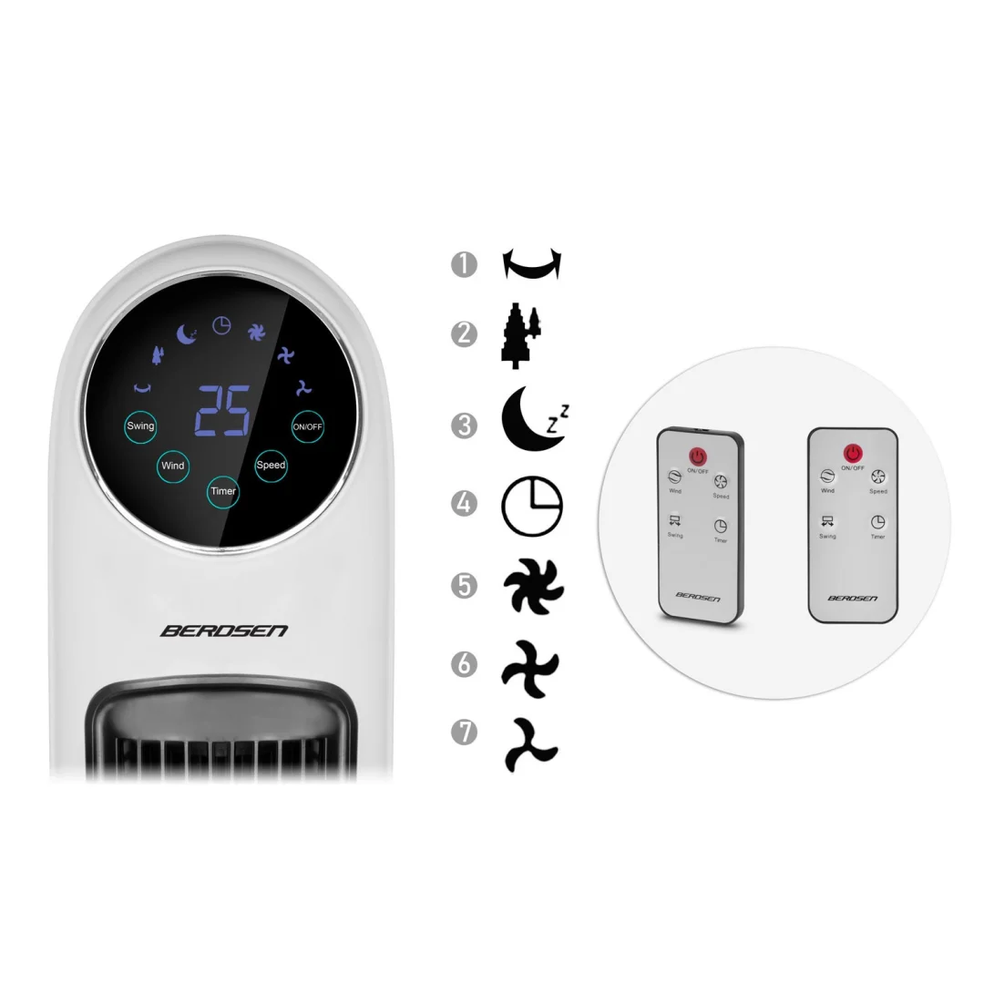 Berdsen 355200 bijeli stupni ventilator_9