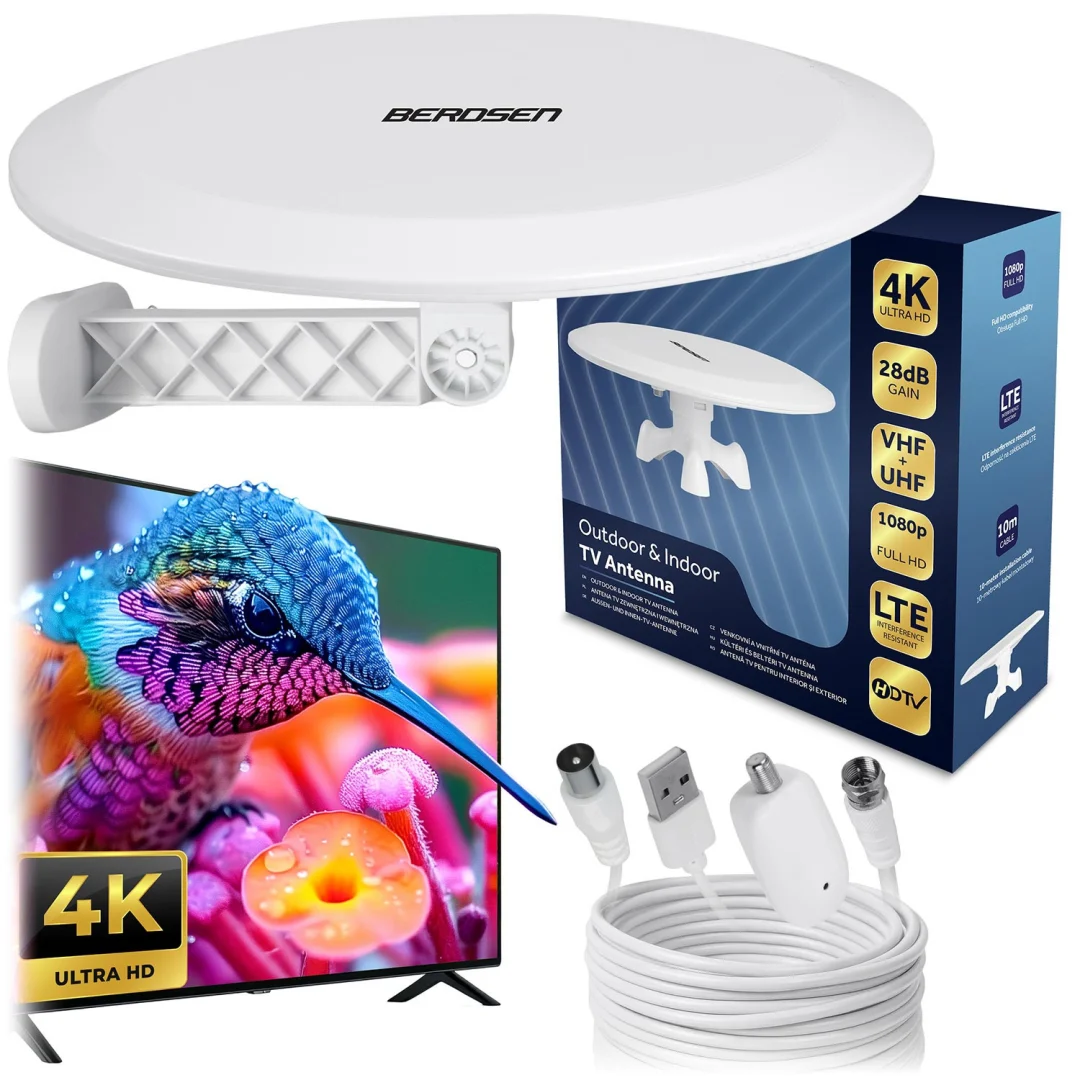 Berdsen BD-955 unutarnja/vanjska TV antena ultra HD 4K bijela_13