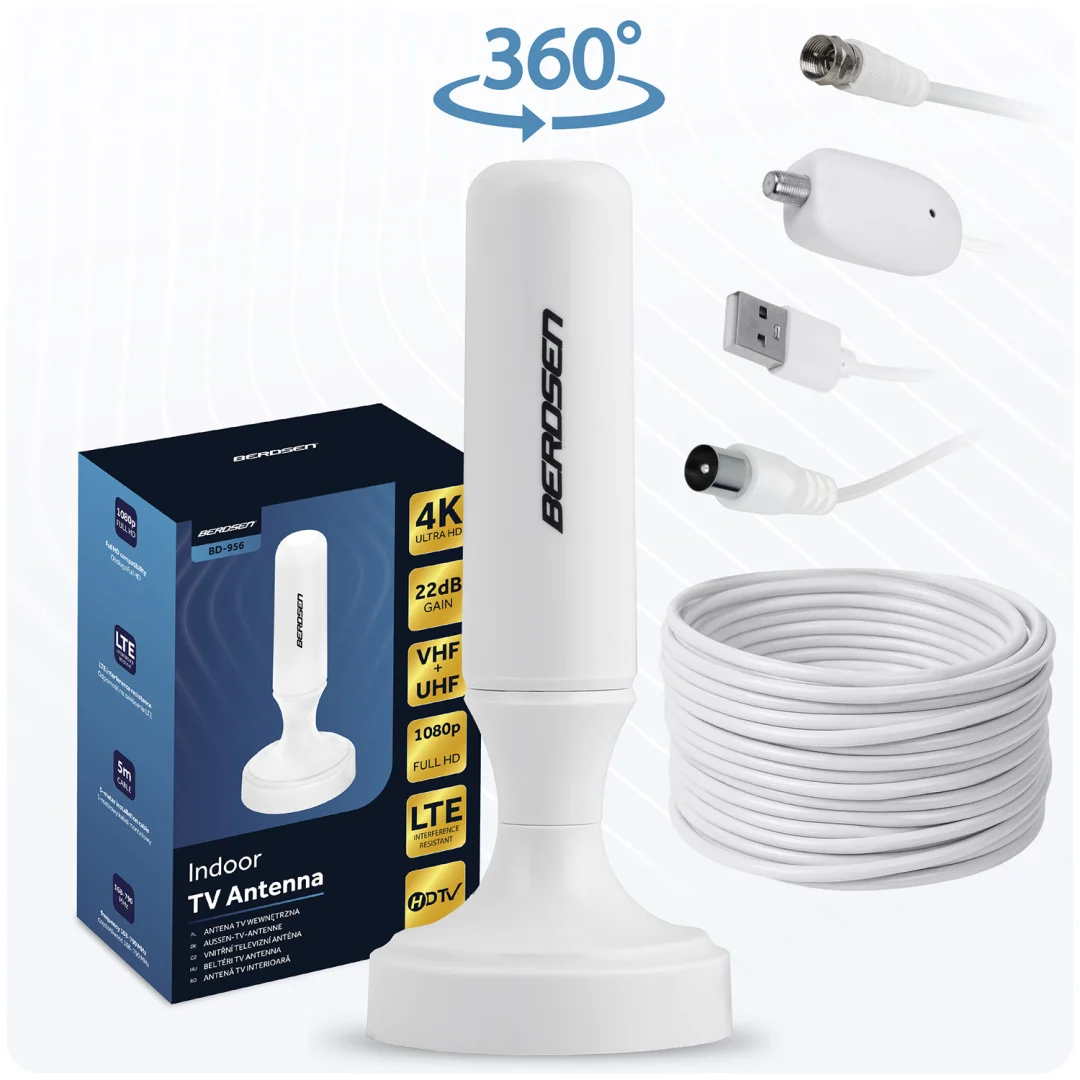Berdsen BD-956 360° unutarnja TV antena ultra HD 4K bijela_2
