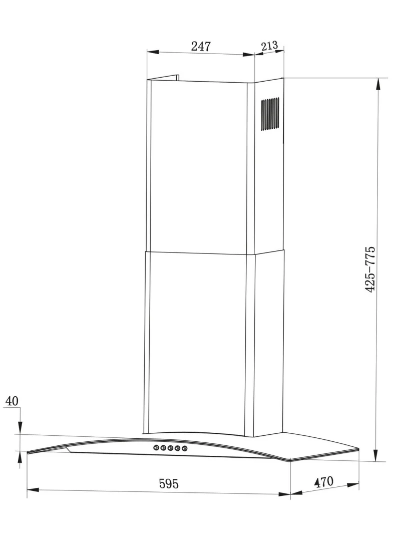 Berdsen BT-202 kuhinjska napa s dimnjakom od 60 cm_4