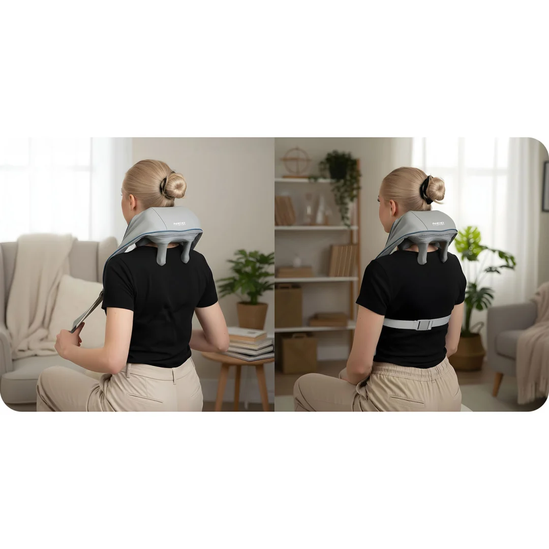 Bežični shiatsu masažer za vrat i leđa Neo-Sport NS-505, 3 načina grijanja_14