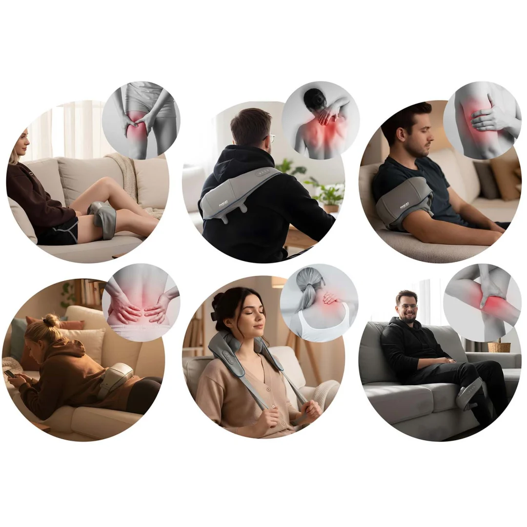 Bežični shiatsu masažer za vrat i leđa Neo-Sport NS-505, 3 načina grijanja_7