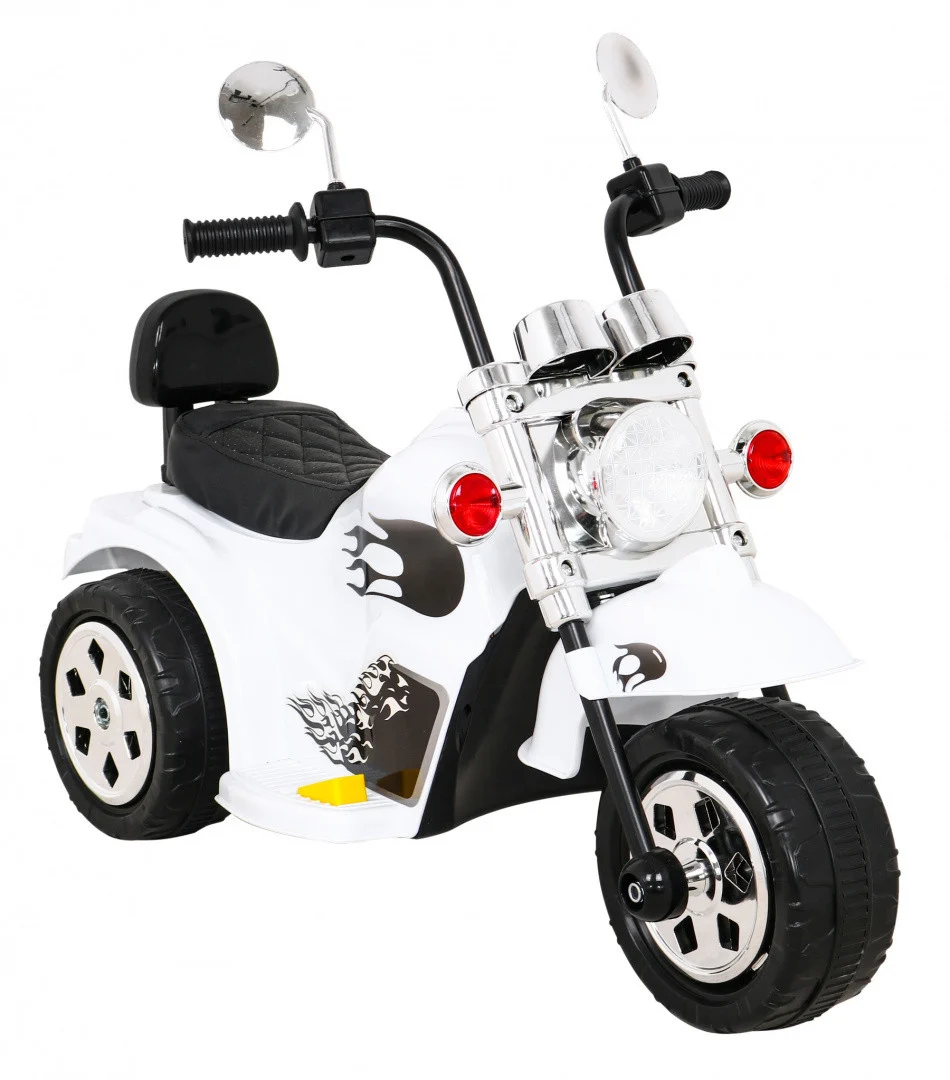Bijeli motocikl Hot Chopper, bijela motor na akumulator_10