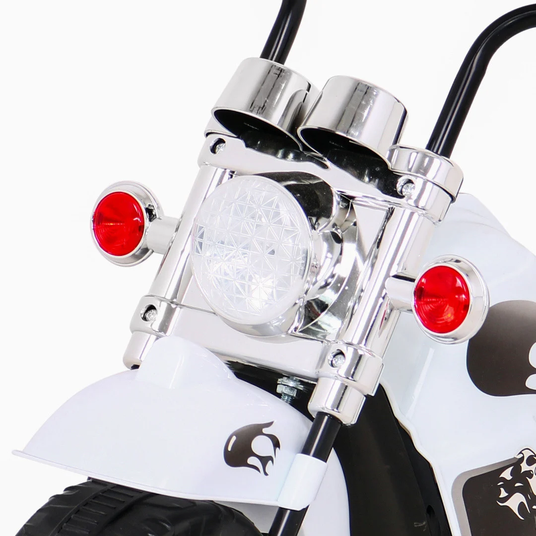 Bijeli motocikl Hot Chopper, bijela motor na akumulator_11