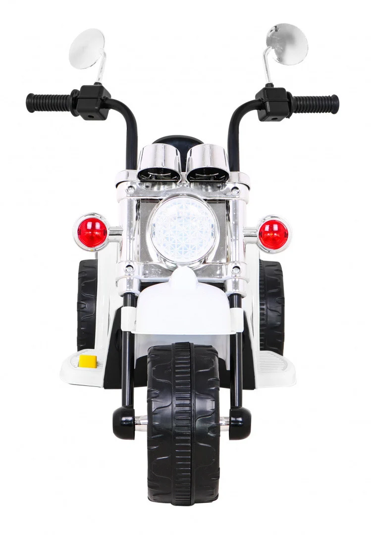 Bijeli motocikl Hot Chopper, bijela motor na akumulator_3