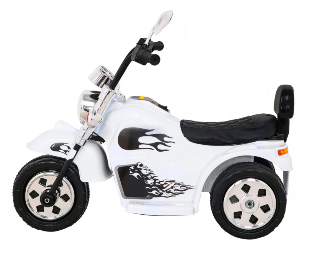 Bijeli motocikl Hot Chopper, bijela motor na akumulator_4